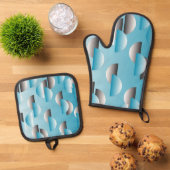 An Ofenhandschuh & Topflappen-Set (Oben Unten)