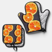 An Ofenhandschuh & Topflappen-Set (Vorderseite/Rückseite)