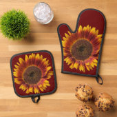 An Ofenhandschuh & Topflappen-Set (Oben Unten)