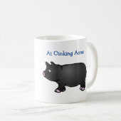 An Oinking Morgen schwarze Minischwein-Tasse Kaffeetasse (VorderseiteRechts)