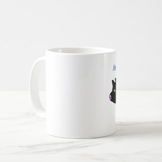 An Oinking Morgen schwarze Minischwein-Tasse Kaffeetasse (Vorderseite Links)