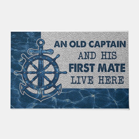 An Old Captain And His First Mate Live Here Fußmatte (Vorderseite)