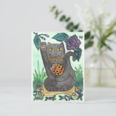 An Orange Ladybug & Purple Roses Postkarte (Stehend Vorderseite)