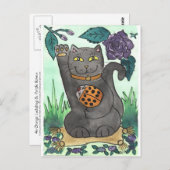 An Orange Ladybug & Purple Roses Postkarte (Vorne/Hinten)