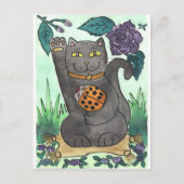 An Orange Ladybug & Purple Roses Postkarte (Vorderseite)