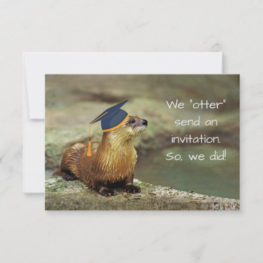 An Otter Grad Party Invitation Enclosure Card Karte (Vorderseite)