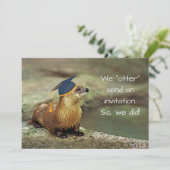 An Otter Graduation Party Invitation Card Karte (Stehend Vorderseite)
