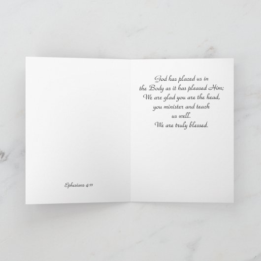 An Pastor Dankeskarte (Innenseite)