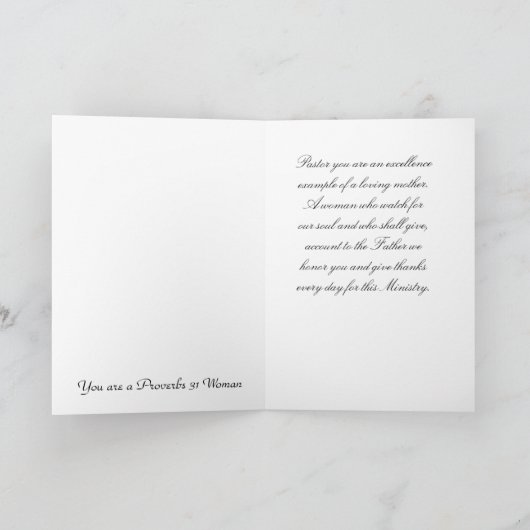 An Pastor Karte (Innenseite)