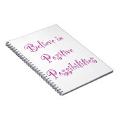 an positive Möglichkeiten glauben Notizblock (Rechte Seite)