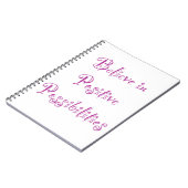 an positive Möglichkeiten glauben Notizblock (Linke Seite)