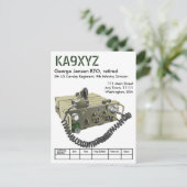 AN/PRC-77 Militärische tragbare Transceiver QSL Po Postkarte (Stehend Vorderseite)