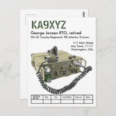 AN/PRC-77 Militärische tragbare Transceiver QSL Po Postkarte (Vorne/Hinten)