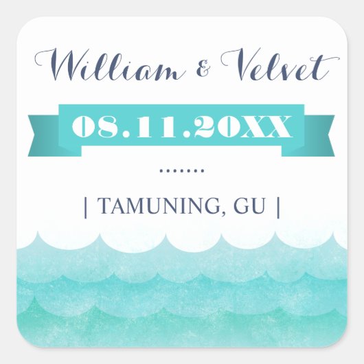 An Sea Nautical Gastgeschenk Hochzeit Stickers (Vorderseite)