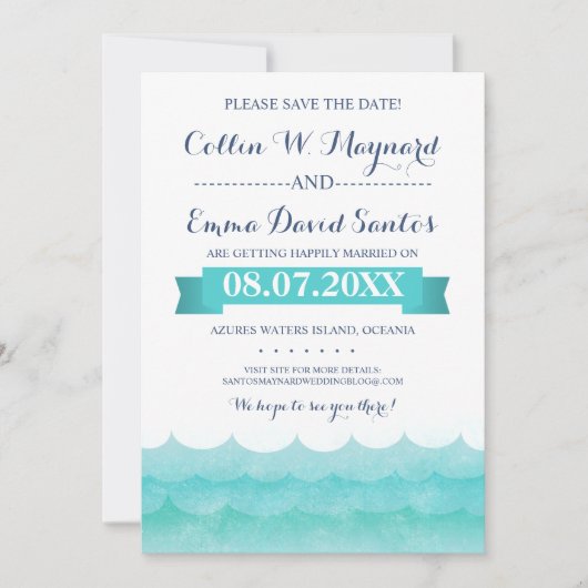 An Sea Nautical Save the Dates Date (Vorderseite)