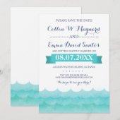 An Sea Nautical Save the Dates Date (Vorne/Hinten)