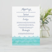 An Sea Nautical Wedding Menu Cards Menükarte (Stehend Vorderseite)