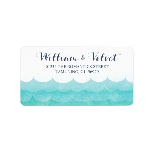 An Sea Nautical Wedels Labels Adressaufkleber (Vorne)