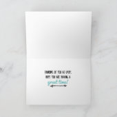 An Sie am Lager, am Zelt u. am Pfeil auf Karte (Innenseite)