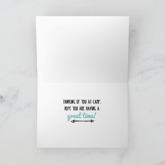 An Sie am Lager, am Zelt u. am Pfeil auf Karte (Innenseite)