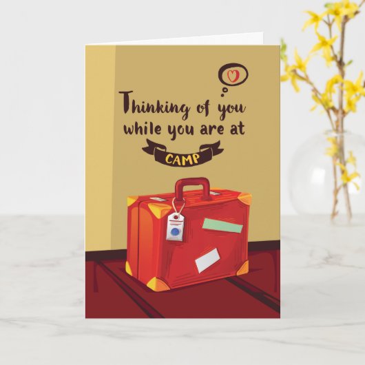 An Sie am Lager denken, Koffer mit Erinnerungen Karte (Gelbe Blume)