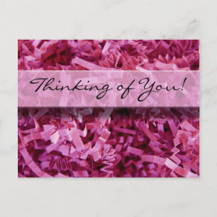 An Sie denkend Abstrakte rosa Papierfetzen Foto Postkarte