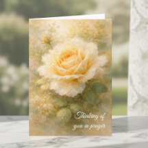 An Sie denkend im Gebet Gelbe Rose Christlich