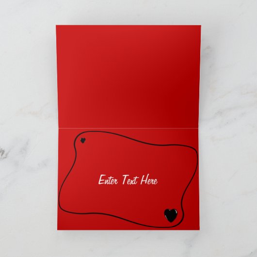 An Sie oben denken rotes Button Karte (Innenseite)