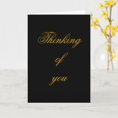 An Sie, Schwarzes und Goldelegante Karte denken (Gelbe Blume)