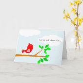 An Sie wenig denken hallo rote Vogel-Karte Karte (Gelbe Blume)