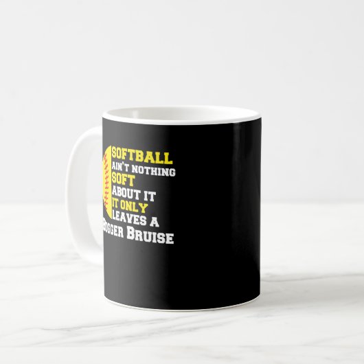 An Softball Funny Pitcher gibt es nichts Weiches Kaffeetasse (Vorderseite Links)