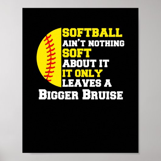 An Softball Funny Pitcher gibt es nichts Weiches Poster (Vorne)