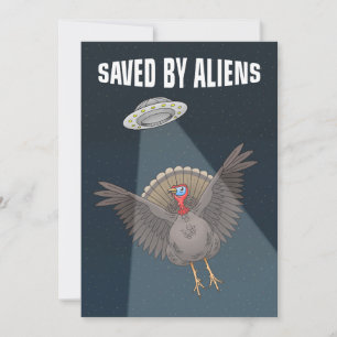 An Thanksgiving von Aliens gerettet Feiertagskarte