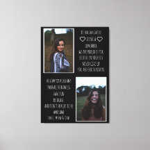 An unsere Tochter Nachricht FotoCollage Canvas dru