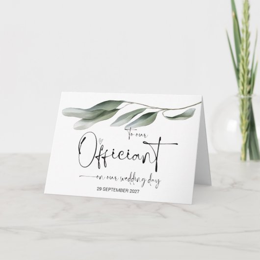 An unserem Beamten am Hochzeitstag danke Priest Karte (Vorderseite)