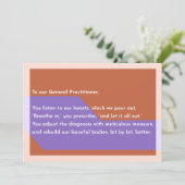 An unseren Hausarzt, Dankeskarte (Stehend Vorderseite)