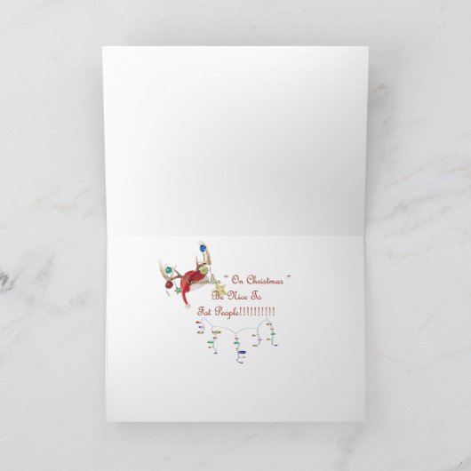 An Weihnachten sei nett dicken Leuten Karten (Innenseite)