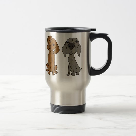 An Weimaraner und an der Zeiger-Reise-Tasse Reisebecher (Rechts)