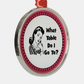 An welchen Tisch gehe ich? Silbernes Ornament (Rechts)
