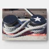 An zwei Pollen geklebter Seil Fotoplatte (Vorderseite)