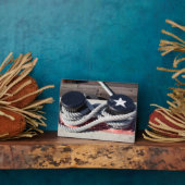 An zwei Pollen geklebter Seil Fotoplatte (Seite)