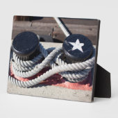 An zwei Pollen geklebter Seil Fotoplatte (Seite)