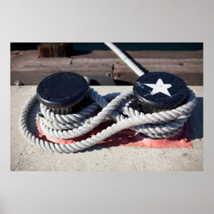 An zwei Pollen geklebter Seil Poster