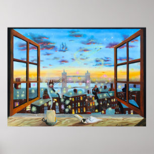 An zweiter Stelle Stern rechts. Peter Pan Poster