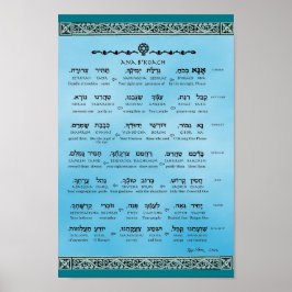 Ana b"Koach ~ Hebräisch ~ Englisch ~ Transliterati Poster