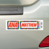Ana- und Matthew-Namensschild mit farbigem Autoaufkleber (Auf Auto)