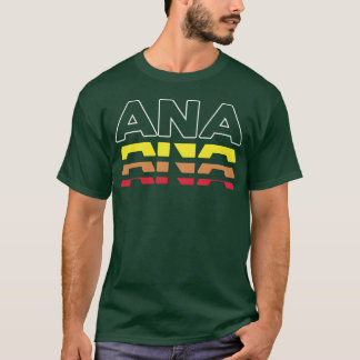 Ana Vorname Lustig Vintage Sonnenuntergang Ana Jun T-Shirt