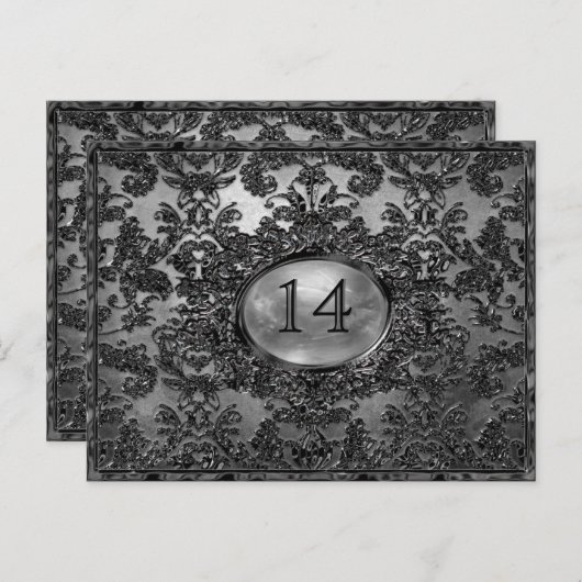 Anabelle Viktorianisch Tischnummer Card (Vorne/Hinten)