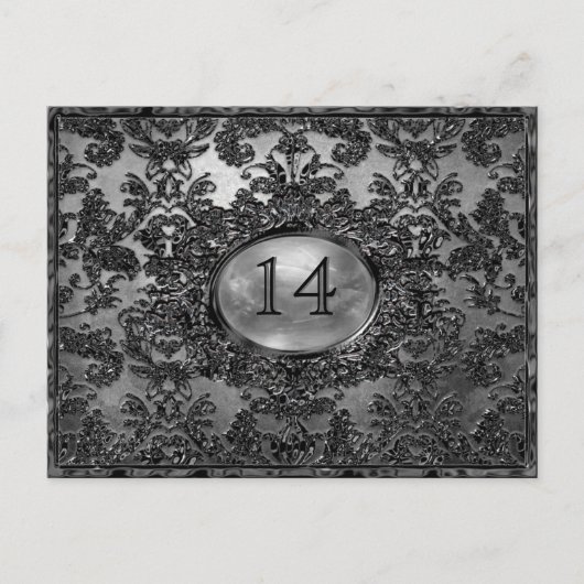 Anabelle Viktorianisch Tischnummer Card (Vorderseite)
