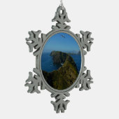 Anacapas Inspirationspunkt I auf den Kanalinseln Schneeflocken Zinn-Ornament (Links)